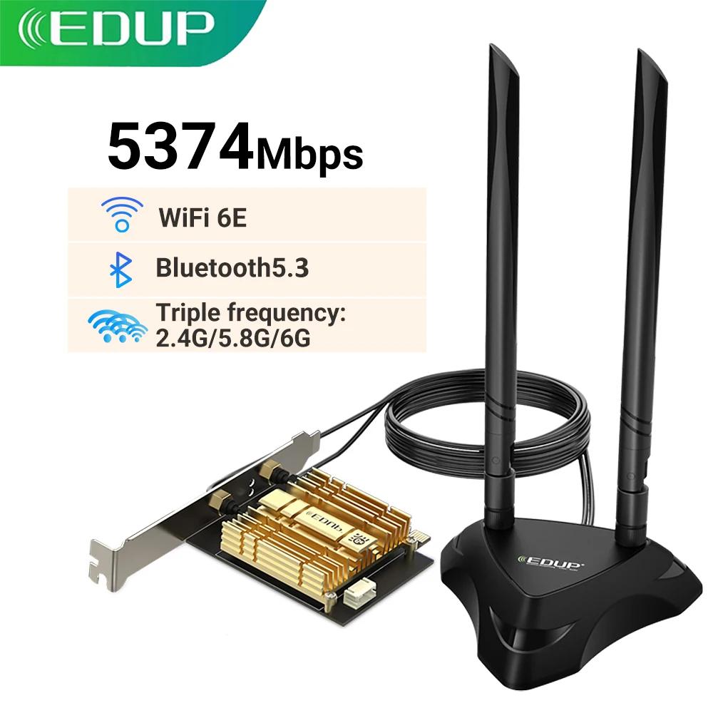 EDUP WiFi 6E  AX210 PCIE WiFi   5.3 MU-MIMO 2.4G/5Ghz/6G AX210NGW PCI ͽ ڱ ׳̽